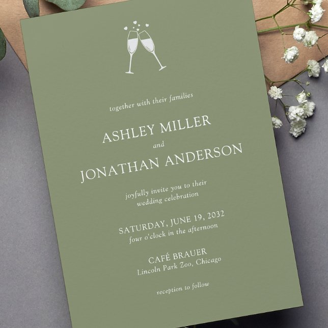 Elegant Modern Simple Elements Wedding Invitation (Creator Uploaded)