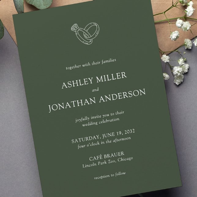 Elegant Modern Simple Elements Wedding Invitation (Creator Uploaded)