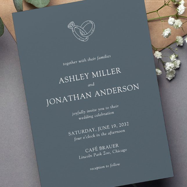 Elegant Modern Simple Elements Wedding Invitation (Creator Uploaded)