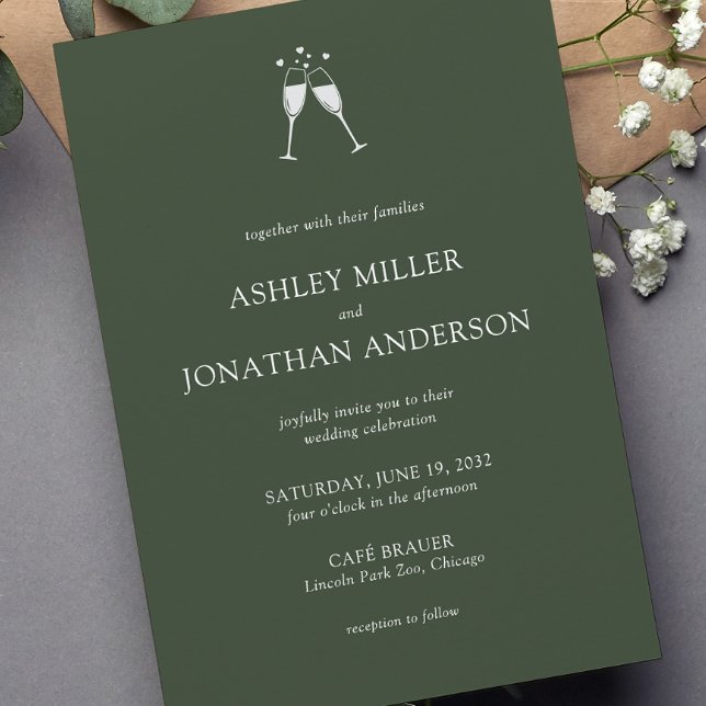Elegant Modern Simple Elements Wedding Invitation (Creator Uploaded)