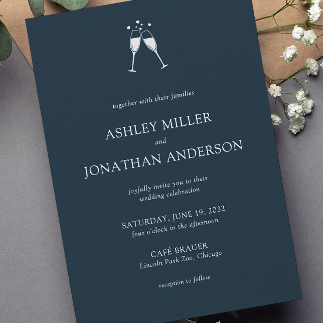 Elegant Modern Simple Elements Wedding Invitation (Creator Uploaded)