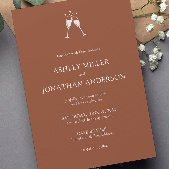 Elegant Modern Simple Elements Wedding Invitation (Creator Uploaded)