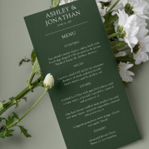 Elegant Modern Simple Elements Wedding Menu
