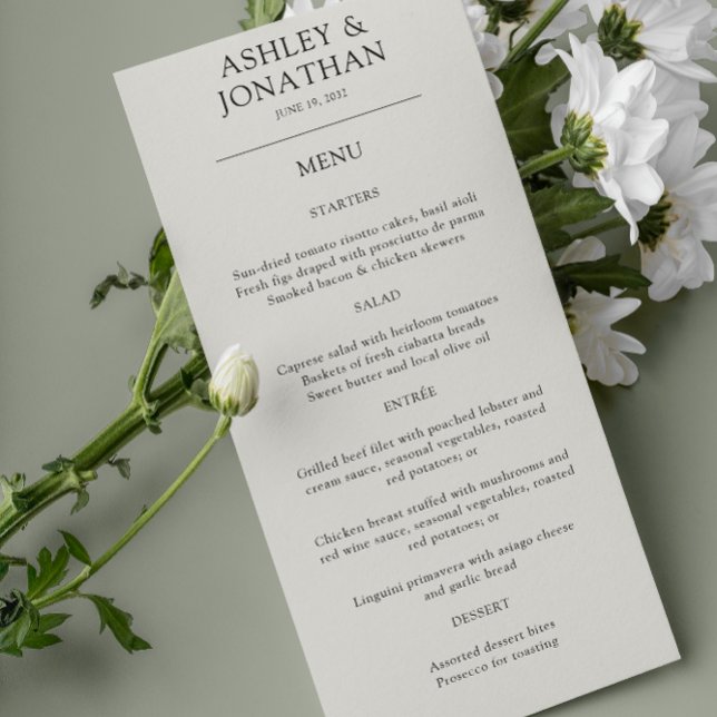 Elegant Modern Simple Elements Wedding Menu (Creator Uploaded)
