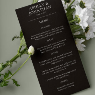 Elegant Modern Simple Elements Wedding Menu