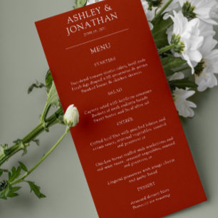 Elegant Modern Simple Elements Wedding Menu