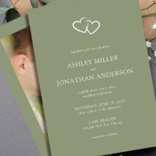 Elegant Modern Simple Elements Wedding Photo Invitation