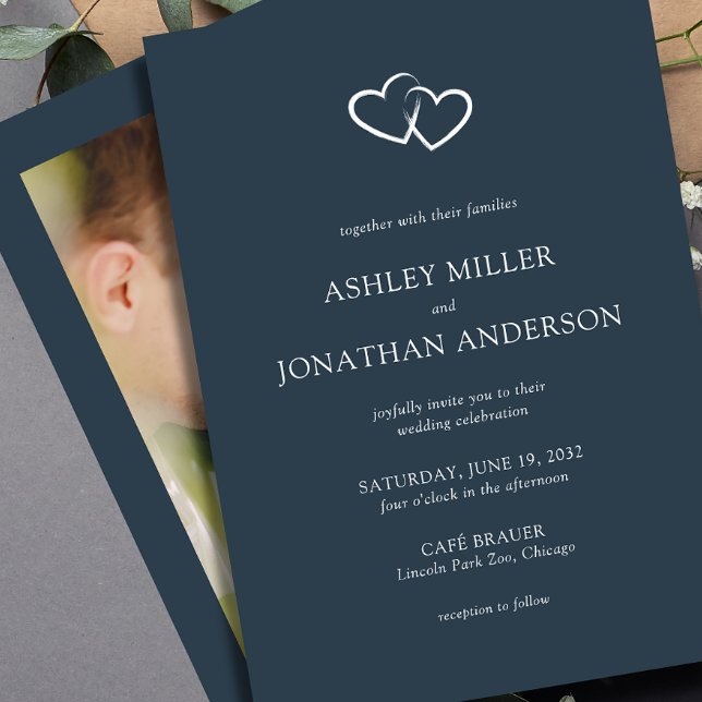 Elegant Modern Simple Elements Wedding Photo Invitation (Creator Uploaded)