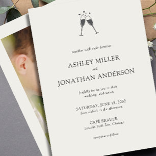 Elegant Modern Simple Elements Wedding Photo Invitation