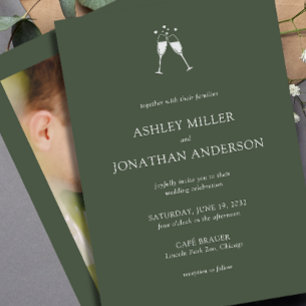 Elegant Modern Simple Elements Wedding Photo Invitation