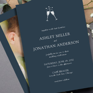 Elegant Modern Simple Elements Wedding Photo Invitation