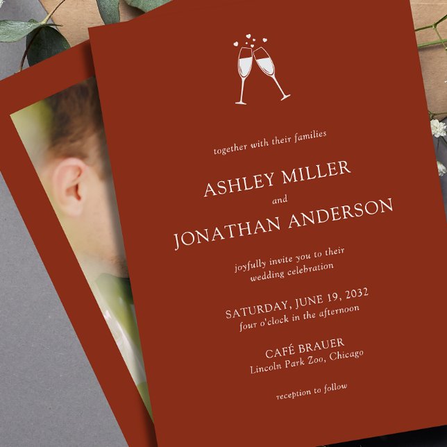 Elegant Modern Simple Elements Wedding Photo Invitation (Creator Uploaded)