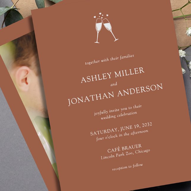 Elegant Modern Simple Elements Wedding Photo Invitation (Creator Uploaded)