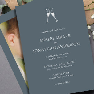 Elegant Modern Simple Elements Wedding Photo Invitation