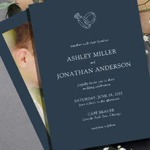 Elegant Modern Simple Elements Wedding Photo Invitation