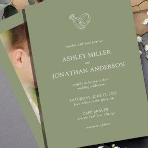 Elegant Modern Simple Elements Wedding Photo Invitation