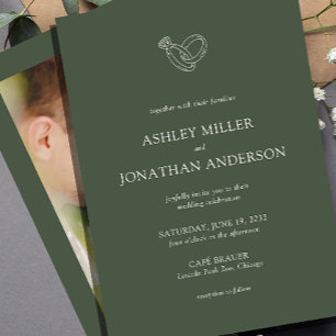 Elegant Modern Simple Elements Wedding Photo Invitation