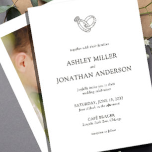 Elegant Modern Simple Elements Wedding Photo Invitation