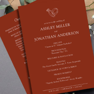 Elegant Modern Simple Elements Wedding Programme