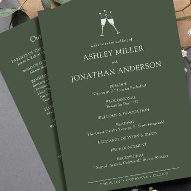 Elegant Modern Simple Elements Wedding Programme (Creator Uploaded)