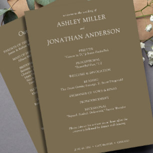 Elegant Modern Simple Elements Wedding Programme