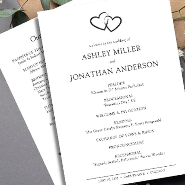 Elegant Modern Simple Elements Wedding Programme (Creator Uploaded)