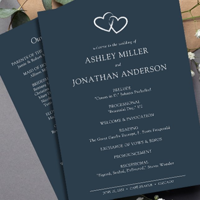 Elegant Modern Simple Elements Wedding Programme (Creator Uploaded)