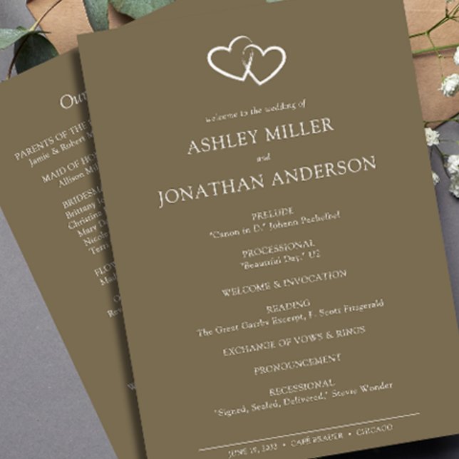 Elegant Modern Simple Elements Wedding Programme (Creator Uploaded)