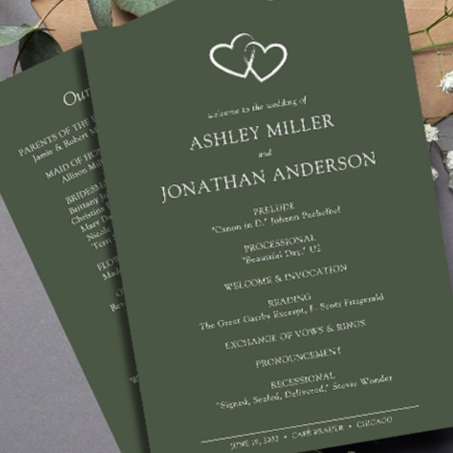 Elegant Modern Simple Elements Wedding Programme (Creator Uploaded)