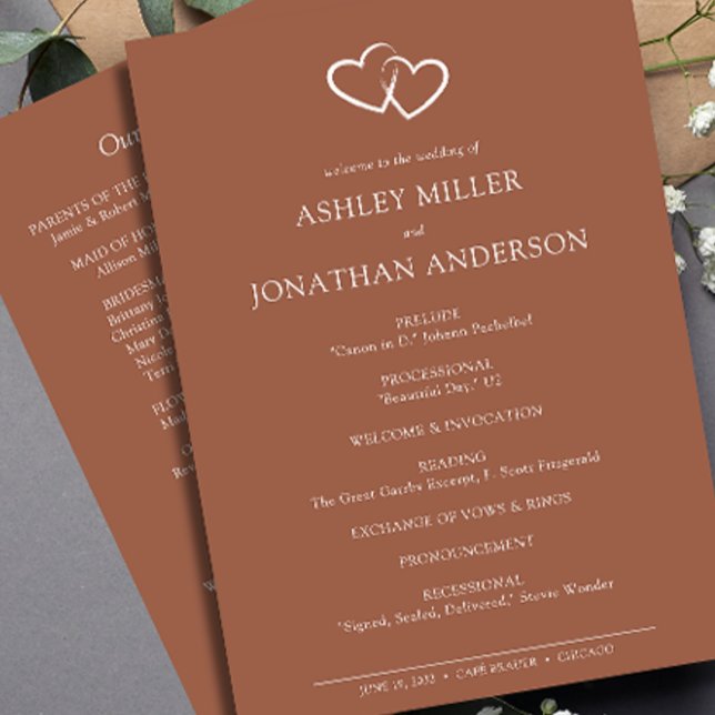 Elegant Modern Simple Elements Wedding Programme (Creator Uploaded)