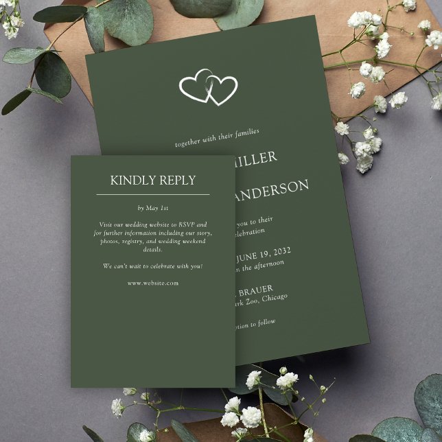 Elegant Modern Simple Elements Wedding RSVP Card (Creator Uploaded)