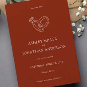 Elegant Modern Simple Elements Wedding Save The Date