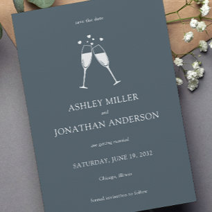 Elegant Modern Simple Elements Wedding Save The Date
