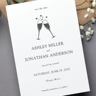 Elegant Modern Simple Elements Wedding Save The Date
