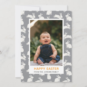 Elegant Modern Simple Flower Happy Easter Photo Holiday Card