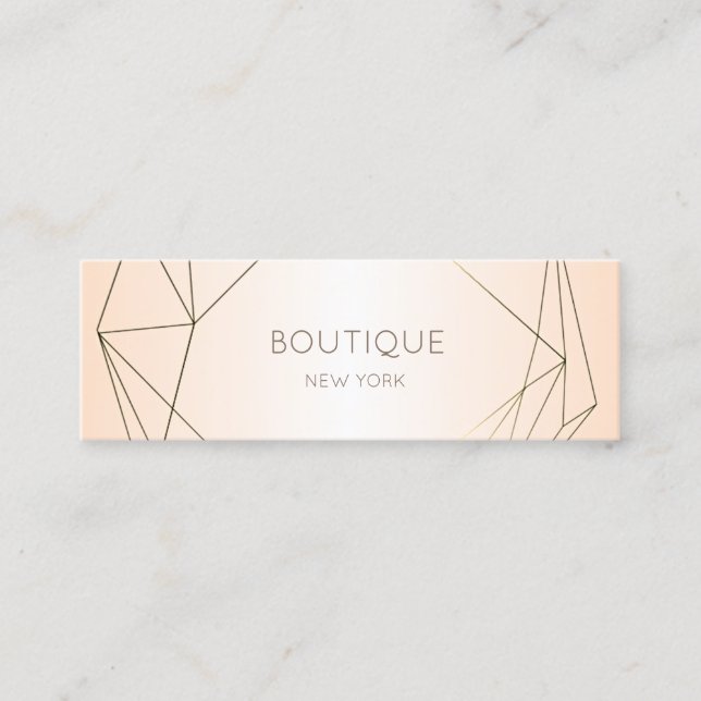 Elegant Modern Simple Geometric,Shiny Mini Business Card (Front)