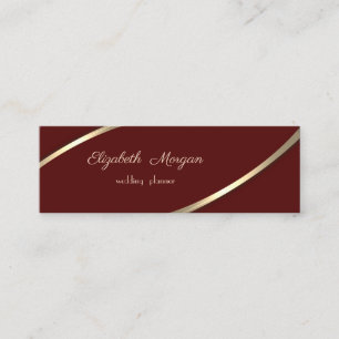 Elegant  Modern Simple, Gold Stripes Mini Business Card