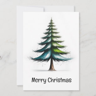 Elegant Modern Simple Minimalist Christmas Tree  Holiday Card