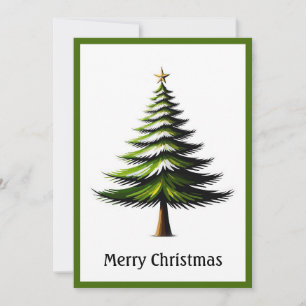 Elegant Modern Simple Minimalist Christmas Tree  Holiday Card