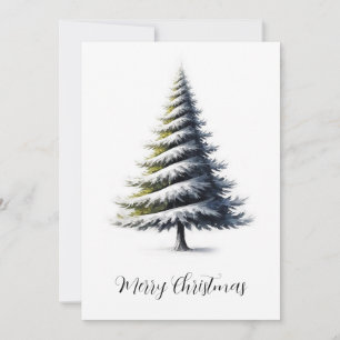 Elegant Modern Simple Minimalist Christmas Tree Holiday Card