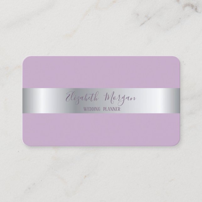 Elegant Modern Simple,Minimalist ,Silver  Stripe Business Card (Front)
