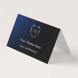 Elegant Modern Simple Monogram Crest Professional Business Card
