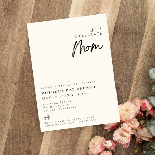 Elegant modern Simple mother's day BRUNCH Invitat Invitation