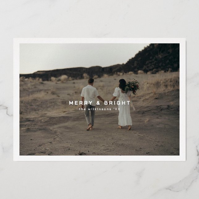 Elegant Modern Simple Photocard Foiled (Front)