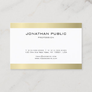 Elegant Modern Simple Plain Gold Look Trendy Luxe Business Card
