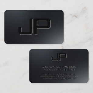 Elegant Modern Simple Template Black Monogram Business Card