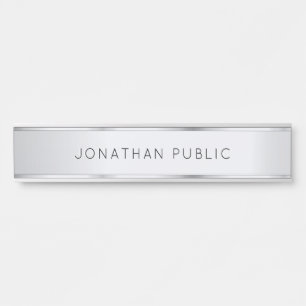 Elegant Modern Simple Template Glamour Silver Door Sign