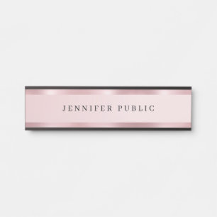Elegant Modern Simple Template Luxurious Rose Gold Door Sign