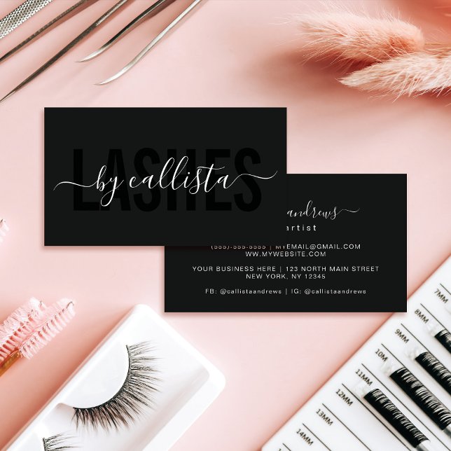 Elegant Modern Simple Typography Lashes Business Card (Creator Uploaded)
