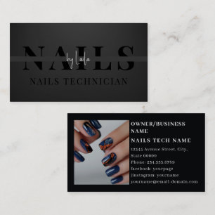 Elegant Modern Simple Typography Nail Artist Business Card